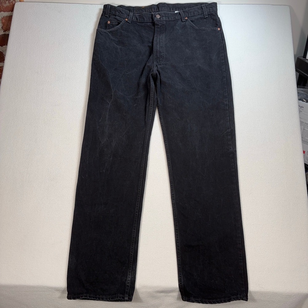 Vintage Levi's 518 Jeans Men's 42 (actually 40x35) Black Straight Orange Tab USA